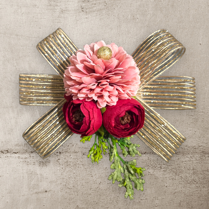 Ready-to-Use Artificial Flower Bunch with Peony, Carnation, Ribbon & Fillers – Under ₹99