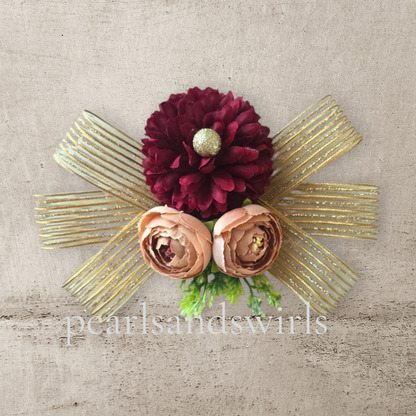 Ready-to-Use Artificial Flower Bunch with Peony, Carnation, Ribbon & Fillers – Under ₹99
